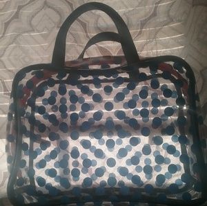 Blue polka dotted bag